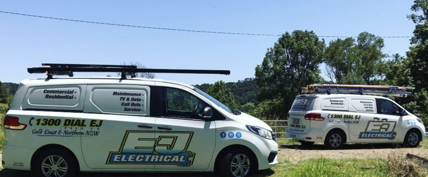 EJ Electrical service vans serving the Gold Coast and Northern NSW